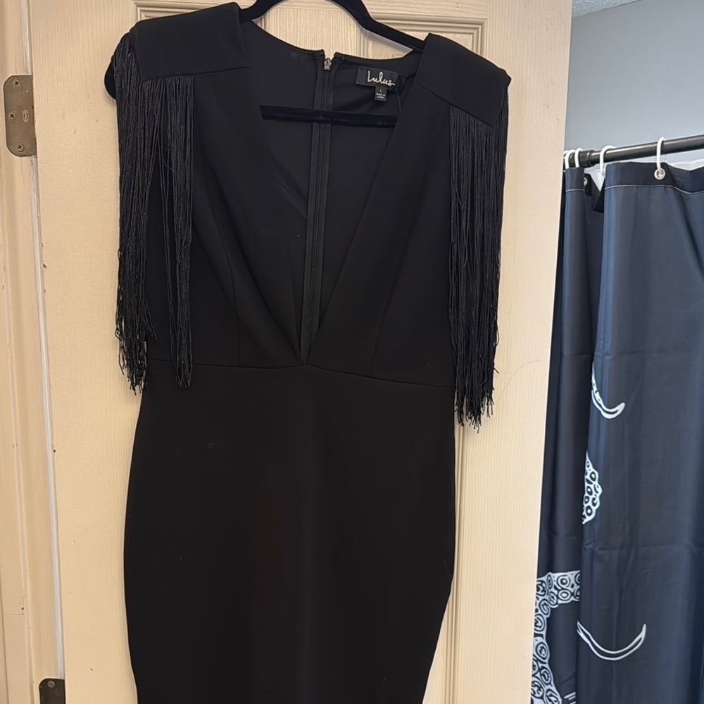 Lulu's Black Fringe Dress